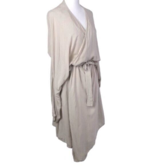 Listicle Cream Kimono Sleeve Wrap Tie Duster Large - Picture 3 of 9